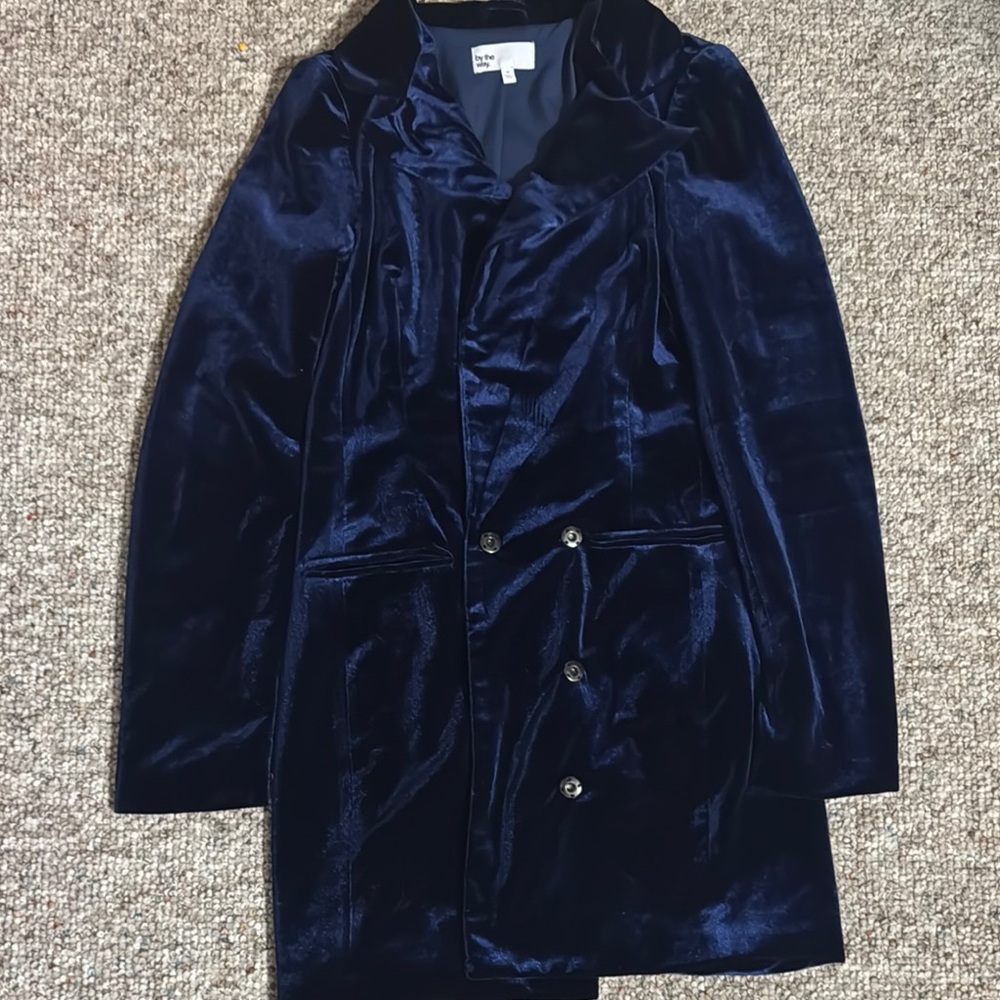 by the way. Navy Velvet Jacket
